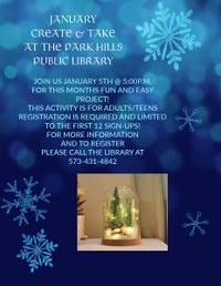 January Teen/Adult Create N Take Winter Terrariums