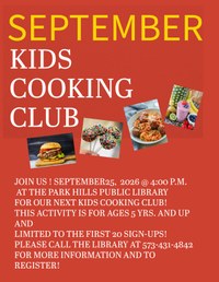 September Kid's Cooking Club